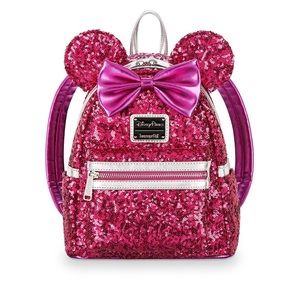 Disney collectible Loungefly pink sequin backpack new w/tags